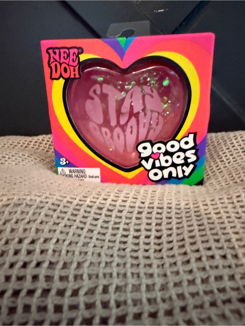 NeeDoh Heart Stress Ball - Pink "Stay Groovy" - Good Vibes Only